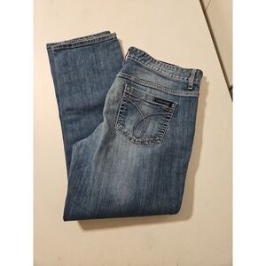 Calvin Klein Jeans Flared Leg Blue Denim Pants Women's Size 33/16 (A1152)